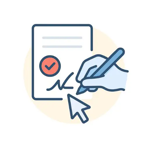 Icône Signature du contrat en ligne